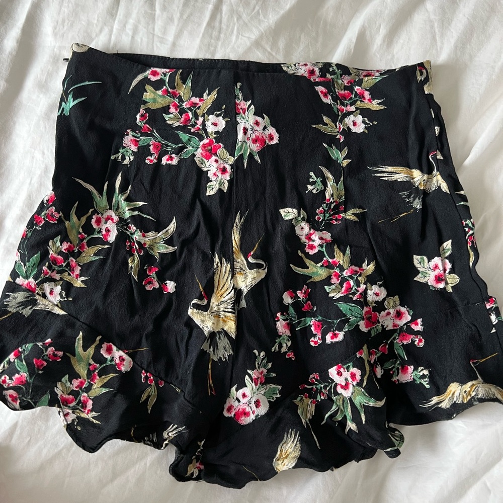 Zara high waisted floral shorts